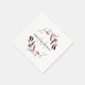 ROZE ROOS GOUD GEBLADERTE KRANS MONOGRAM BRUILOFT SERVET (Hoek)