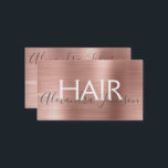 Roze & Roos Goud Geborsteld Metaal Folie Haarsalon Visitekaartje<br><div class="desc">Roze & Roos Gold Faux Brushed Metal Hair Salon of Stylist Minimalistisch Visitekaartje. Pink & Roos Gold Brushed Metal Folie Hair Salon Visitekaartje is ideaal voor een eenvoudige visitekaartjes.</div>