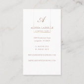 Roze Roos & Goud Geometrische Fotolay-out & Monogr Visitekaartje (Achterkant)