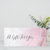 Roze roos goud glitter marmer make-up kunstenaar (Staand voorkant)