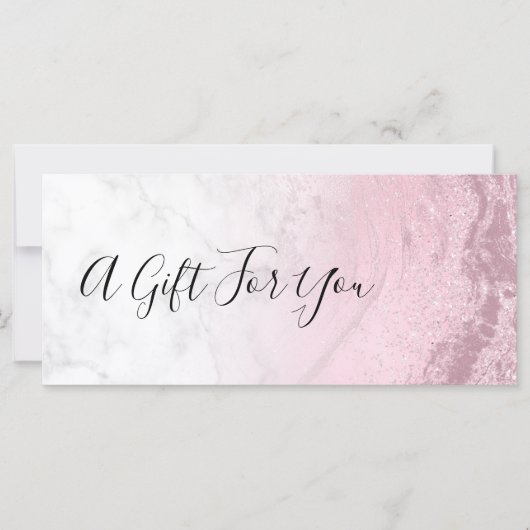 Roze roos goud glitter marmer make-up kunstenaar (Voorkant)