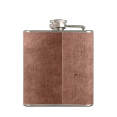 Roze - Roos Goud Metallic Folie Monogram Initiaal Heupfles (Achterkant)