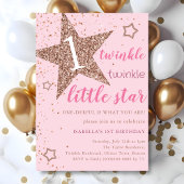 Roze & Roos Gouden Twinkle Kleine Ster 1e Verjaard Kaart