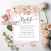 Roze, Roos goudplatte Vrijgezellenfeest / Brunch Kaart