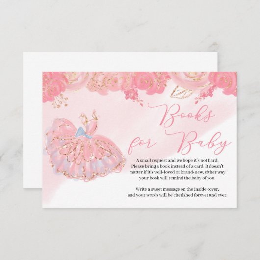 Roze roos goudtut informatiekaartje (Voorkant / Achterkant)