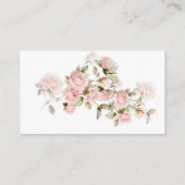 Roze Roos & groen bladeren bruiloft QR-code RSVP Informatiekaartje (Achterkant)