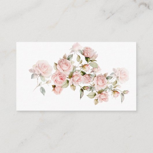 Roze Roos & groen bladeren bruiloft QR-code RSVP Informatiekaartje (Achterkant)