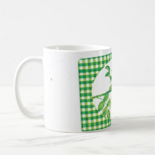Roze Roos Groen Gingham Cottagecore Bloemig Koffiemok