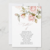 Roze Roos & Groen Tafel Nummer 4 Zitkaarten Kaart (Voorkant)