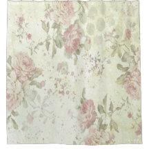 Roze Roos Groene Bloemige Shabby Chic Cottage Kern