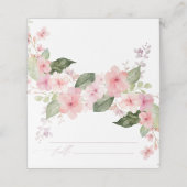 Roze Roos & Groene Bruiloft Plaatskaartje (Buitenkant ongevouwen)