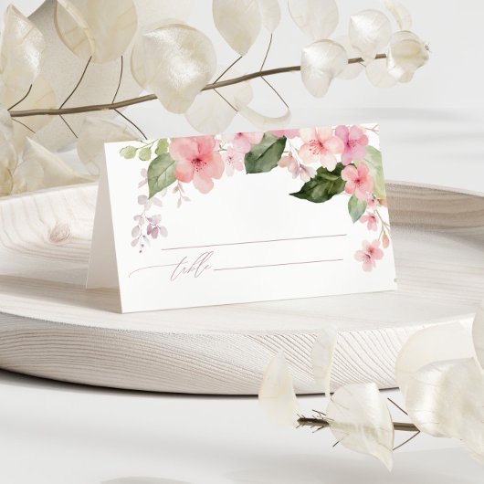 Roze Roos & Groene Bruiloft Plaatskaartje