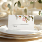 Roze Roos & Groene Bruiloft Plaatskaartje