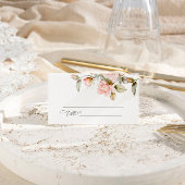 Roze Roos & Groene Bruiloft Plaatskaartje