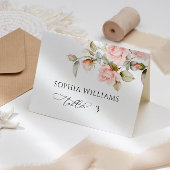 Roze Roos & Groene Trouwplaatskaart Kaart