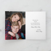 Roze Roos Halve Maans Moederdag Wenskaart Kaart (Binnen)