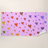 roze, roos, hart, liefde, valentijn, vorm, symbool strandlaken (Voorkant)