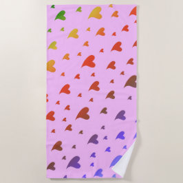 roze, roos, hart, liefde, valentijn, vorm, symbool strandlaken