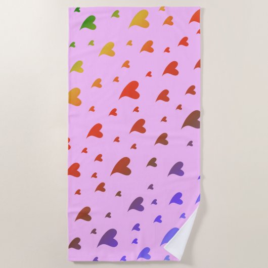 roze, roos, hart, liefde, valentijn, vorm, symbool strandlaken (Voorkant)