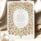 Roze Roos & Hart Wingerd Trouwdag Kaart