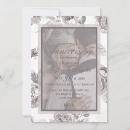 Roze roos-herdenkingsfoto aankondiging