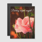 Roze roos Hongaars Moederdag - magnetische kaart (Voorkant / Achterkant)