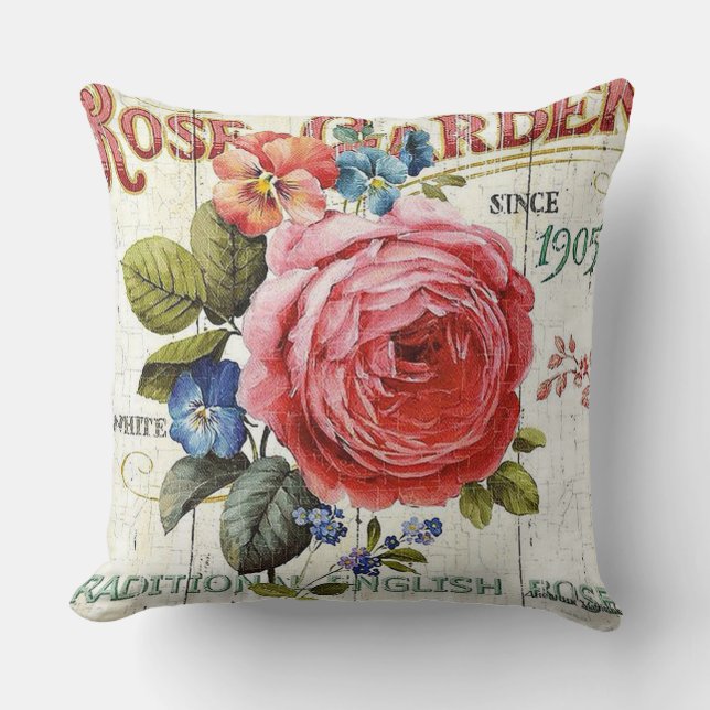  roze roos huis kantoor decor kussen (Voorkant)