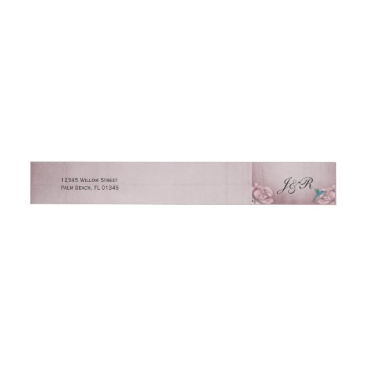 Roze Roos Hummingbird Bruiloft Wrap Around (Individueel)