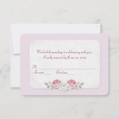 Roze Roos huwelijks RSVP Kaart (Voorkant)