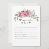 Roze Roos Hydrangea Bloemenboog Gebed voor Baby Kaart
