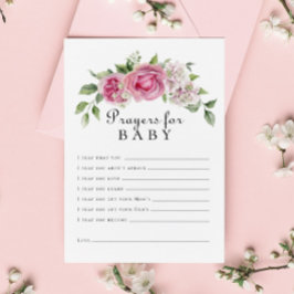 Roze Roos Hydrangea Bloemenboog Gebed voor Baby Kaart
