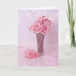 Roze roos III Feestdagen Kaart