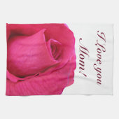 Roze Roos Ik Hou Van Jou Moeder Theedoek (Horizontaal)