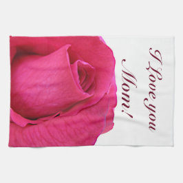 Roze Roos Ik Hou Van Jou Moeder Theedoek