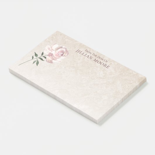 Roze roos in bloei post-it® notes (Schuin)