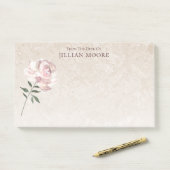 Roze roos in bloei post-it® notes (Op bureau)