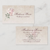 Roze roos in bloei visitekaartje (Voorkant / Achterkant)