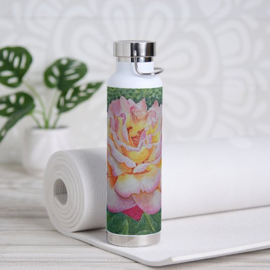 Roze Roos in de Lente Waterfles (Yoga)