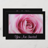 Roze Roos In De Regen Party Uitnodigingen (Voorkant / Achterkant)