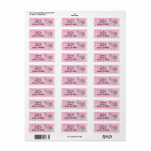roze roos in hand op geruit etiket (Full Sheet)