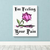 Roze Roos in Wanhoop Canvas Afdruk (Insitu (Houten vloer))