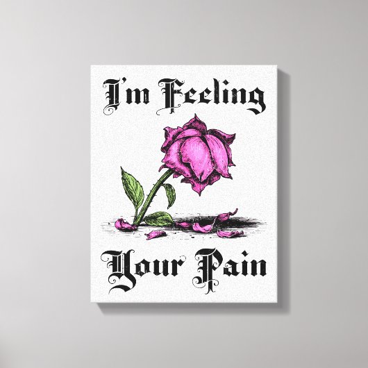 Roze Roos in Wanhoop Canvas Afdruk (Voorkant)