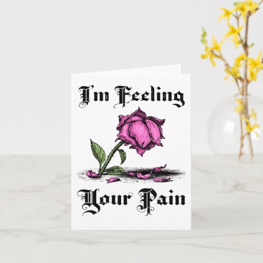 Roze Roos in Wanhoop Kaart (Gele Bloem)