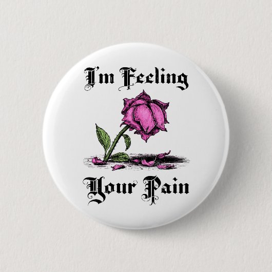 Roze Roos in Wanhoop Ronde Button 5,7 Cm (Voorkant)