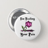 Roze Roos in Wanhoop Ronde Button 5,7 Cm (Voorkant /achterkant)