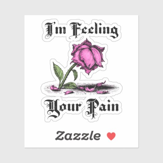 Roze Roos in Wanhoop Sticker (Vel)