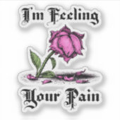 Roze Roos in Wanhoop Sticker (Voorkant)