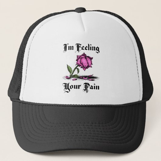 Roze Roos in Wanhoop Trucker Pet (Voorkant)