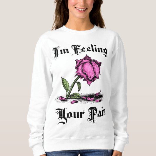 Roze Roos in Wanhoop Trui (Voorkant)
