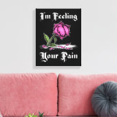 Roze Roos in Wanhoop Witte Tekst Canvas Afdruk (Insitu (Woonkamer))